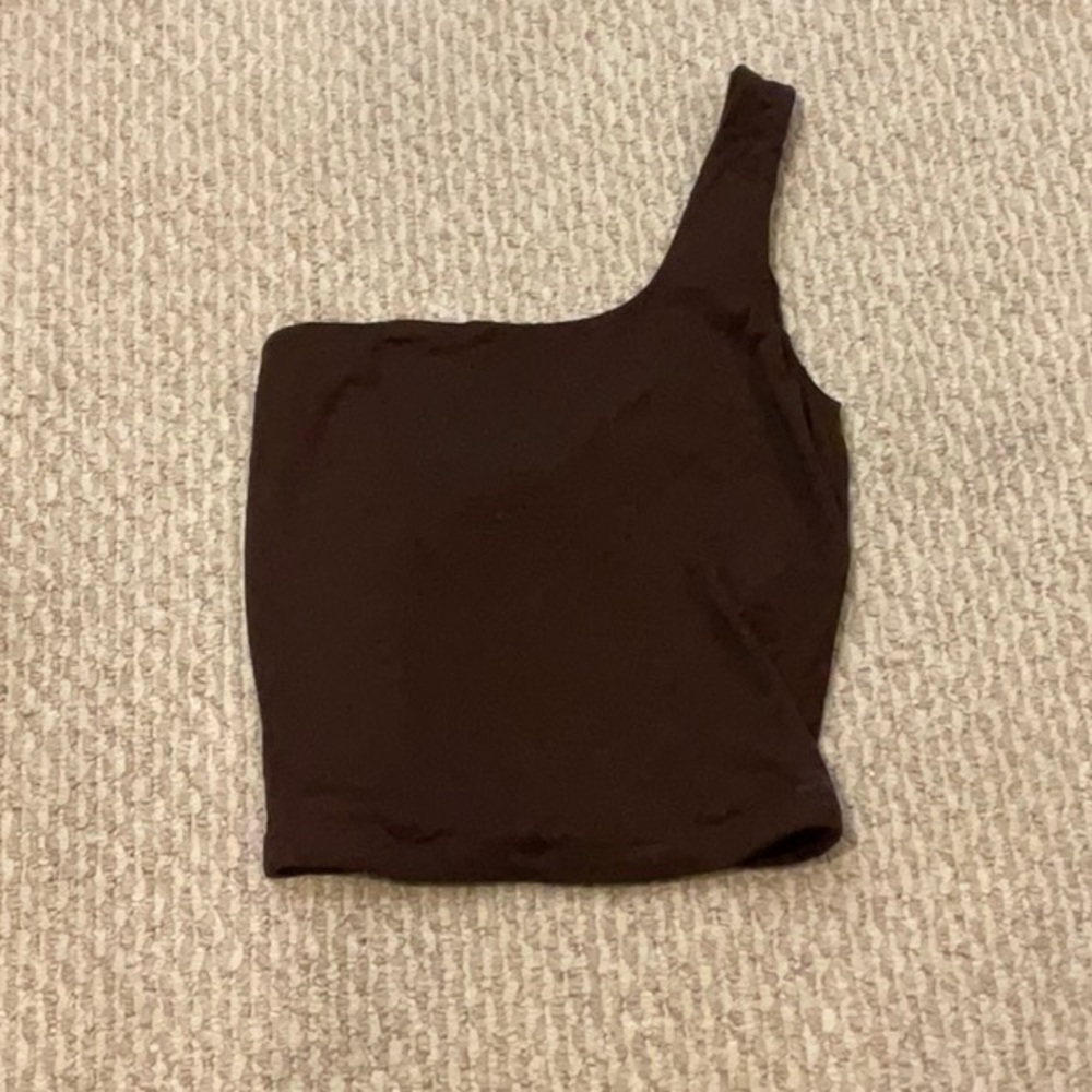 Brown Asymmetrical Sleeveless Tank Top